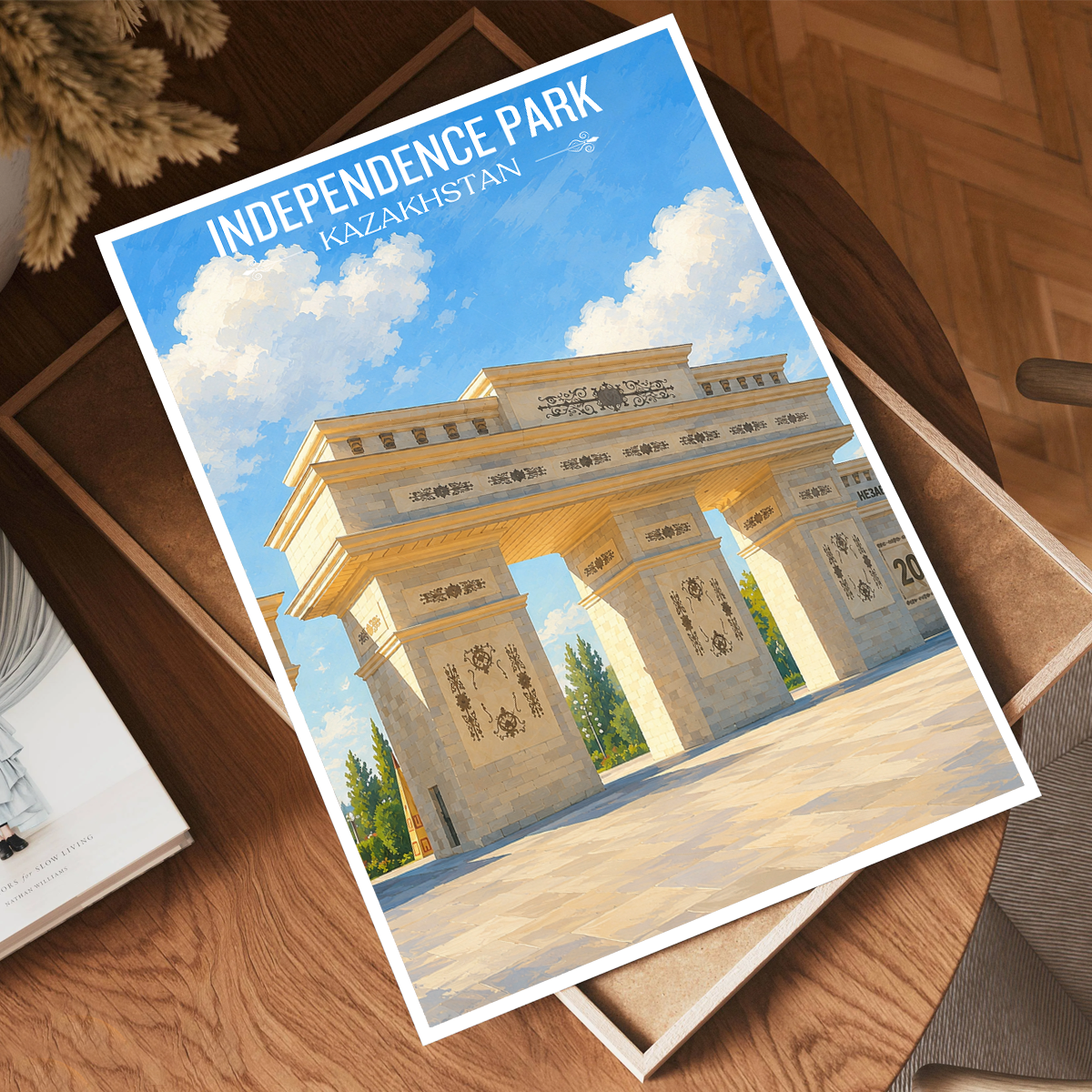 Independence Park - Kazakhstan - Travel Art Wall Deco Poster Print - Art Print - Travel Art Poster