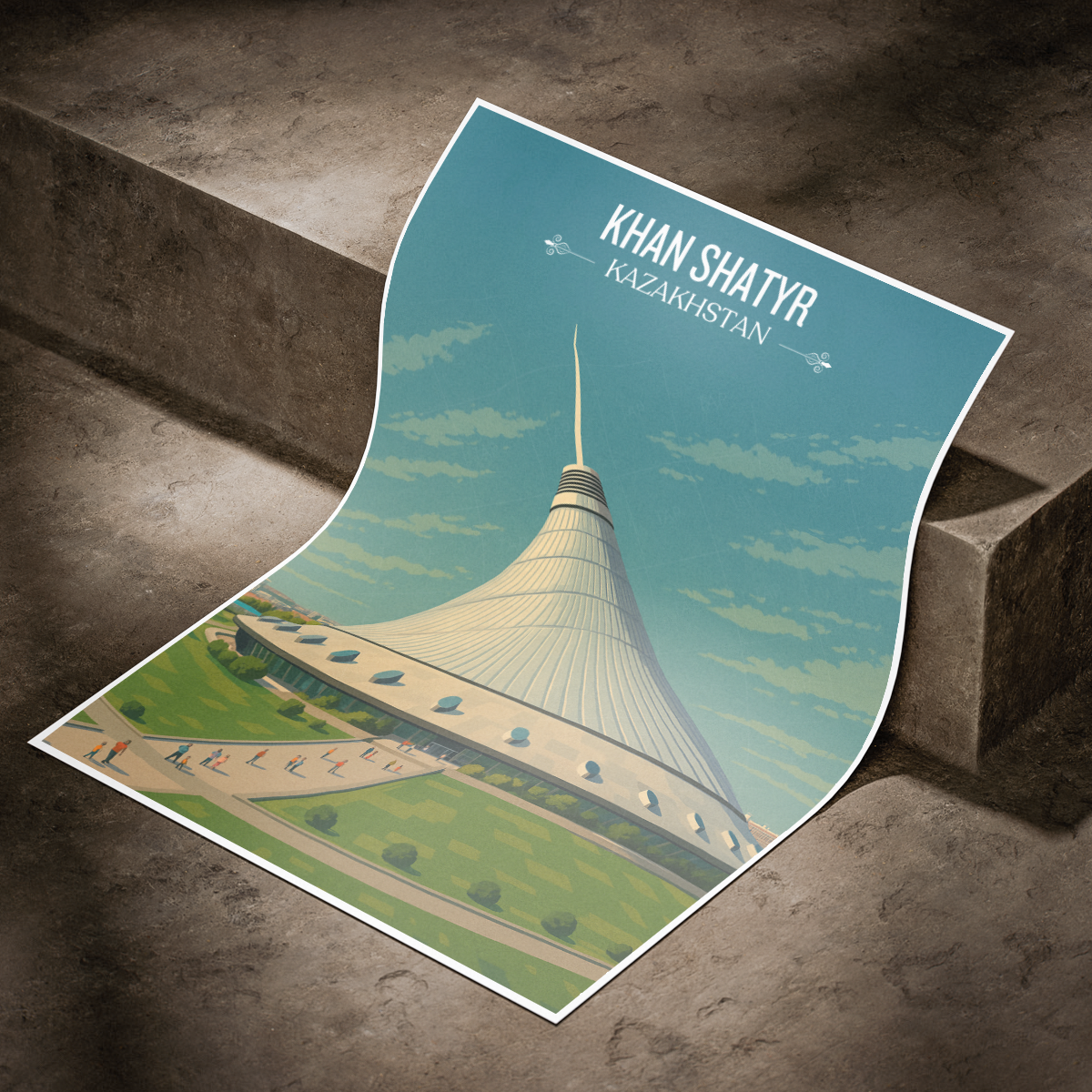 Khan Shatyr Centre - Kazakhstan - Travel Art Wall Deco Poster Print - Art Print - Travel Art Poster