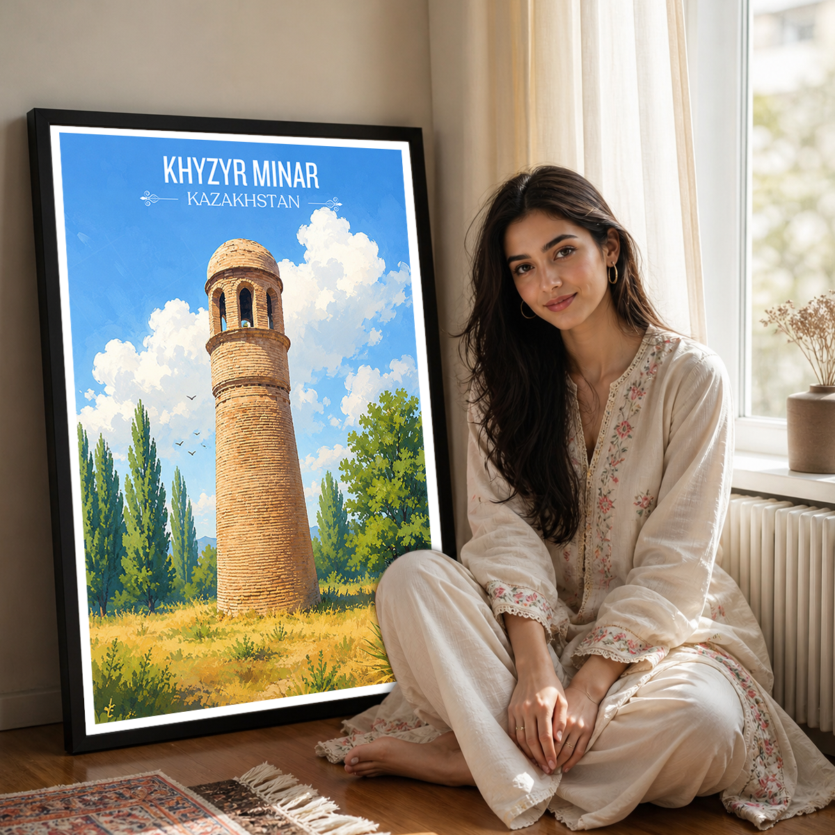 Khyzyr Minar - Kazakhstan - Travel Art Wall Deco Poster Print - Art Print - Travel Art Poster