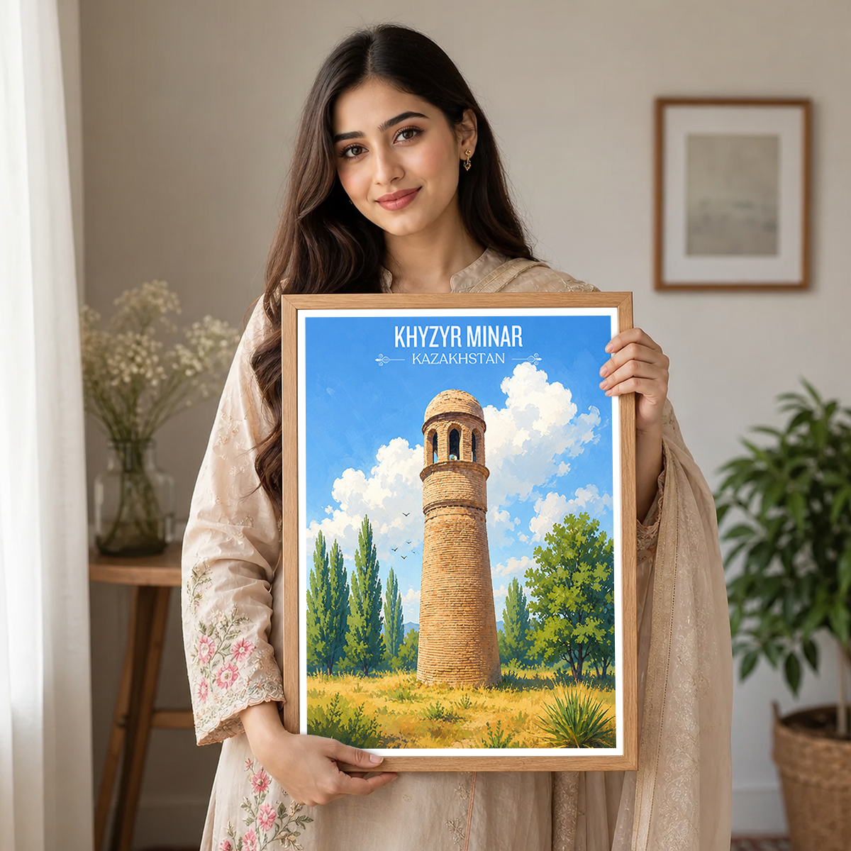 Khyzyr Minar - Kazakhstan - Travel Art Wall Deco Poster Print - Art Print - Travel Art Poster