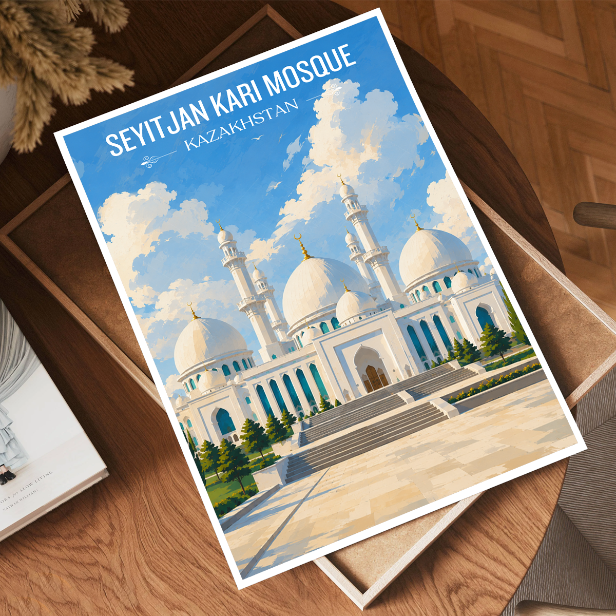 Seyitjan Kari Mosque - Kazakhstan - Travel Art Wall Deco Poster Print - Art Print - Travel Art Poster