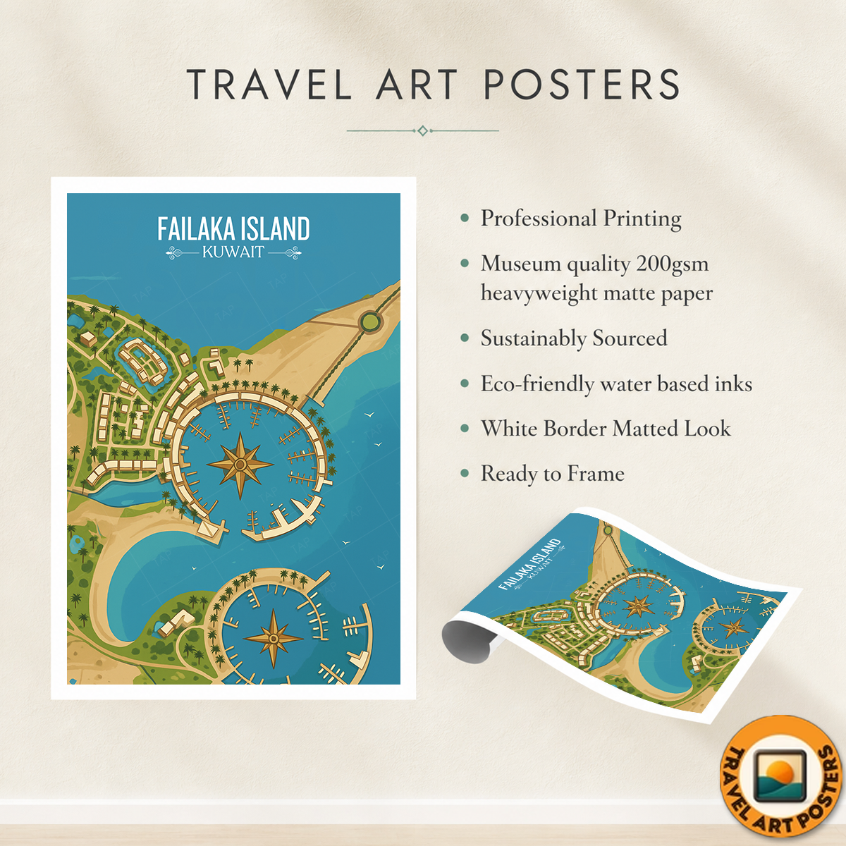 Failaka Island - Kuwait - Travel Art Wall Deco Poster Print - Art Print - Travel Art Poster