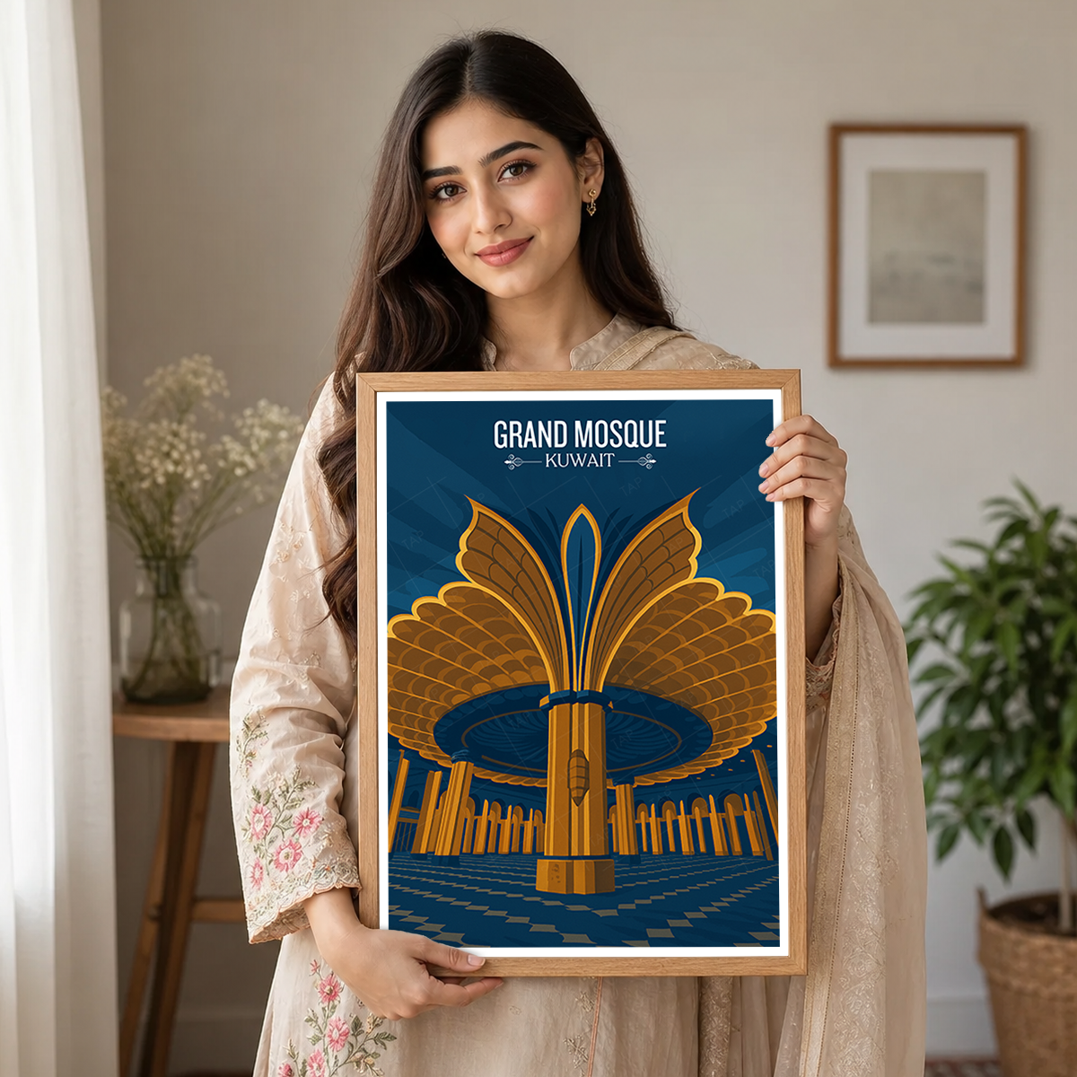 Grand Mosque - Kuwait - Travel Art Wall Deco Poster Print - Art Print - Travel Art Poster