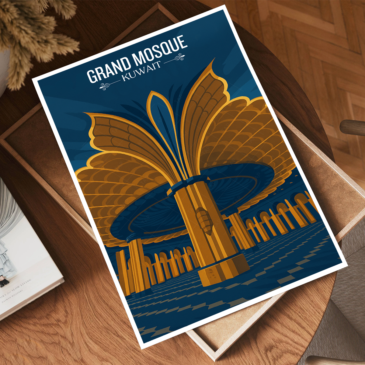 Grand Mosque - Kuwait - Travel Art Wall Deco Poster Print - Art Print - Travel Art Poster