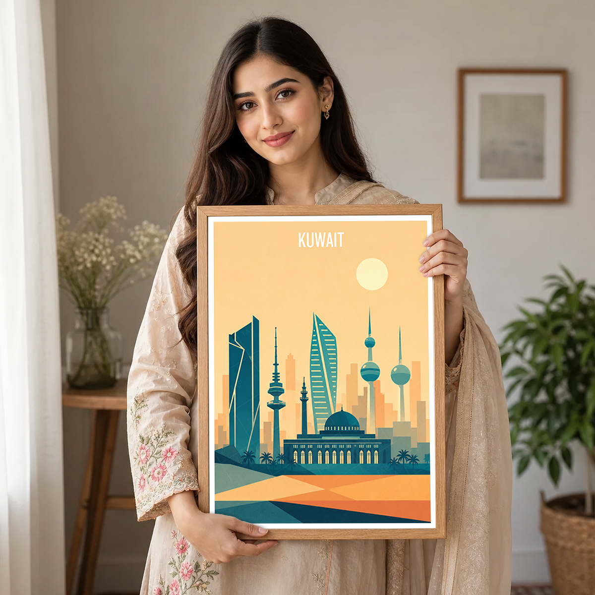 Kuwait City Metropolis - Kuwait - Travel Art Wall Deco Poster Print - Art Print - Travel Art Poster