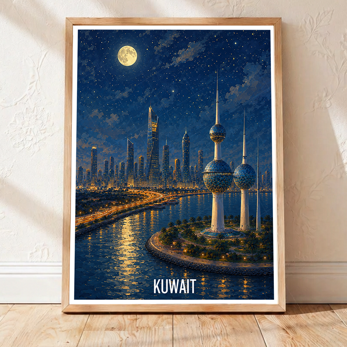 Kuwait City - Kuwait - Travel Art Wall Deco Poster Print - Art Print - Travel Art Poster