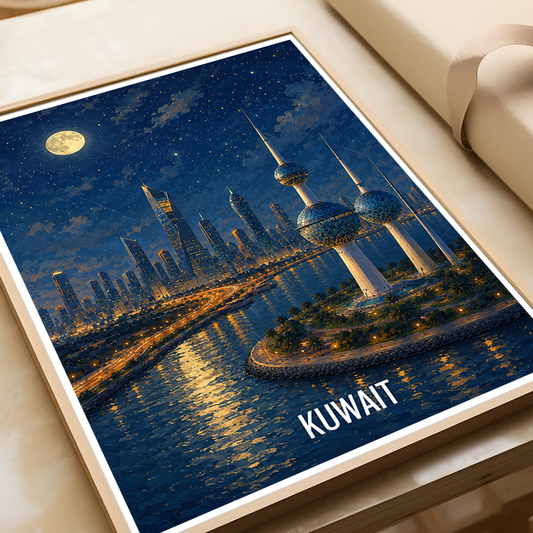 Kuwait City - Kuwait - Travel Art Wall Deco Poster Print - Art Print - Travel Art Poster