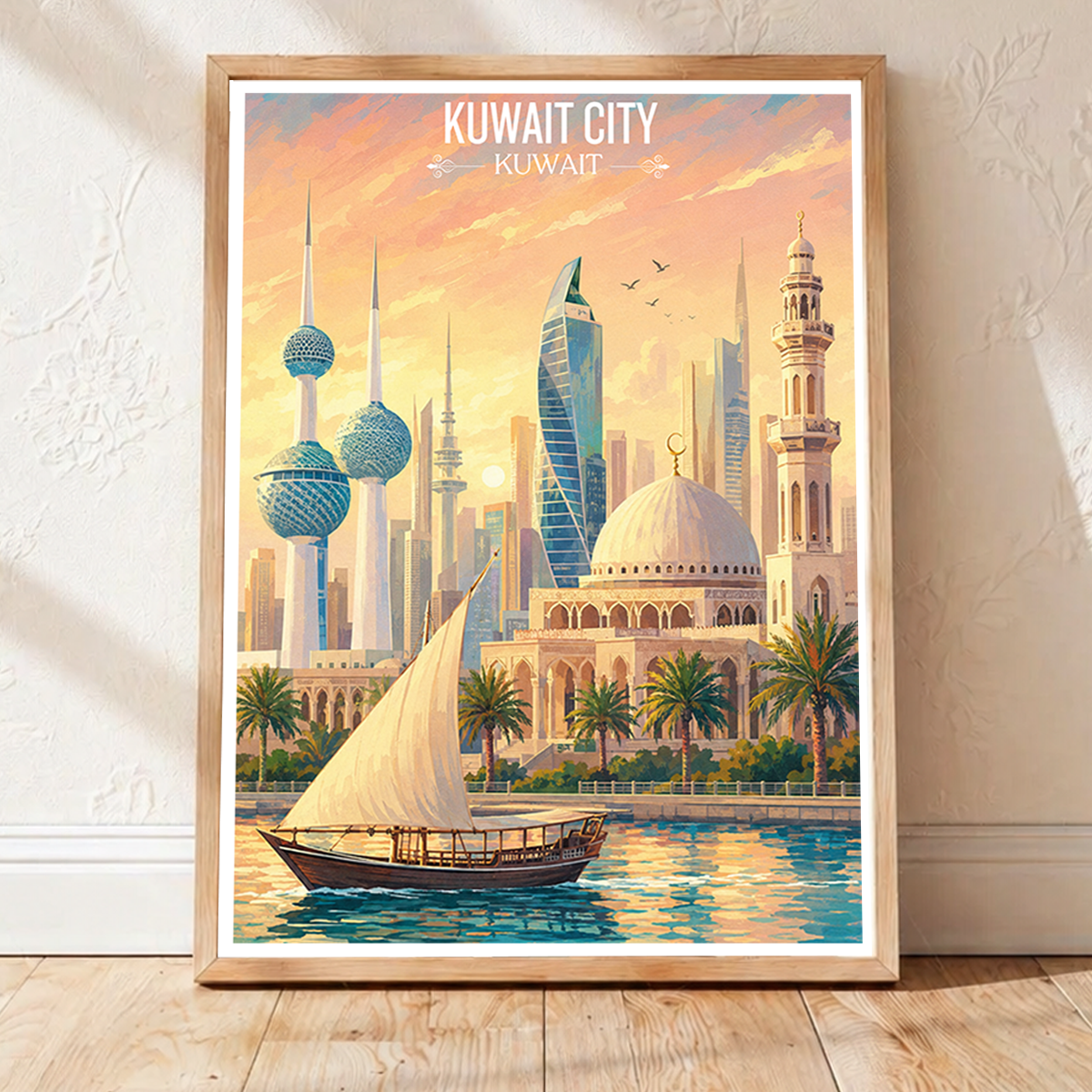 Kuwait Capital City - Kuwait - Travel Art Wall Deco Poster Print - Art Print - Travel Art Poster