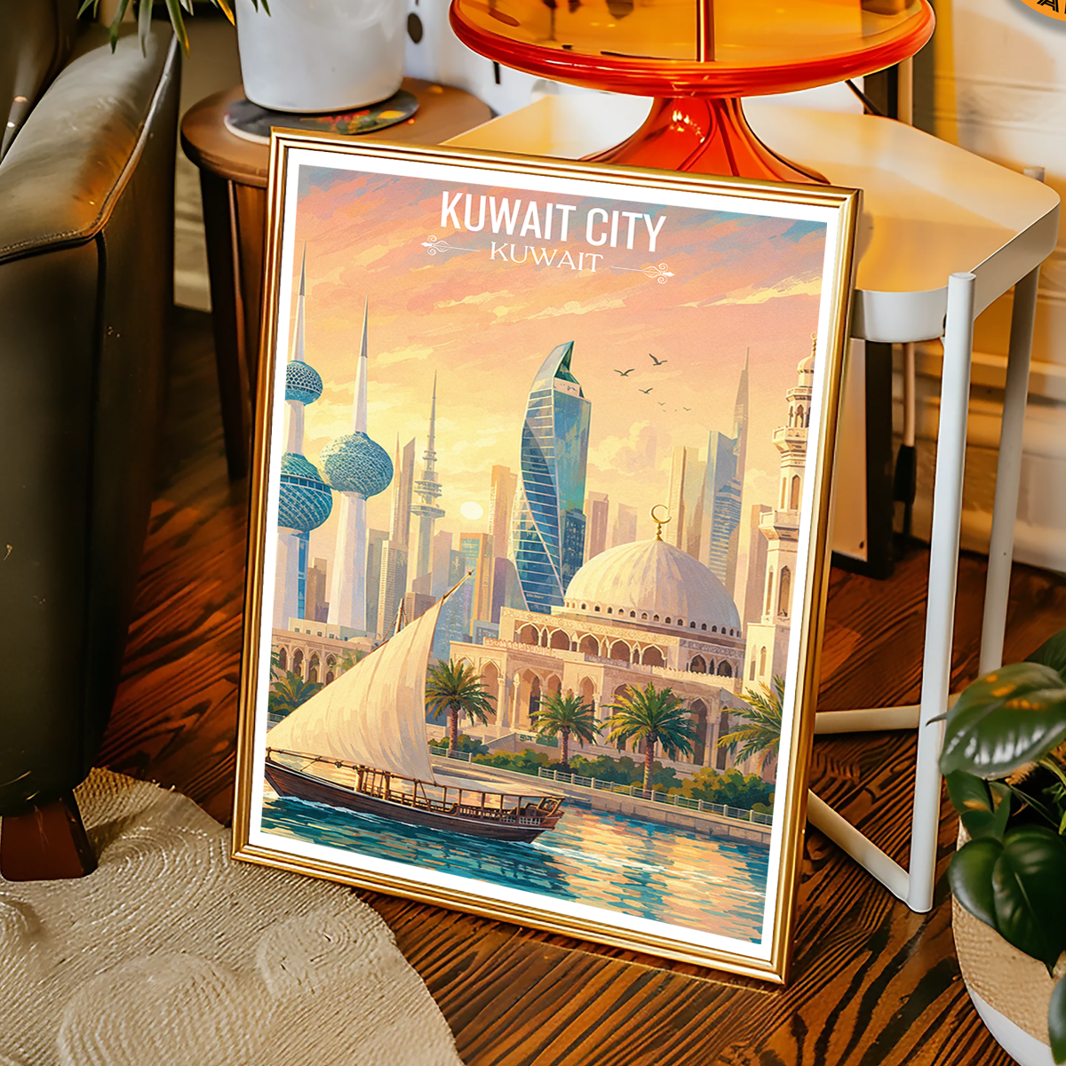 Kuwait Capital City - Kuwait - Travel Art Wall Deco Poster Print - Art Print - Travel Art Poster