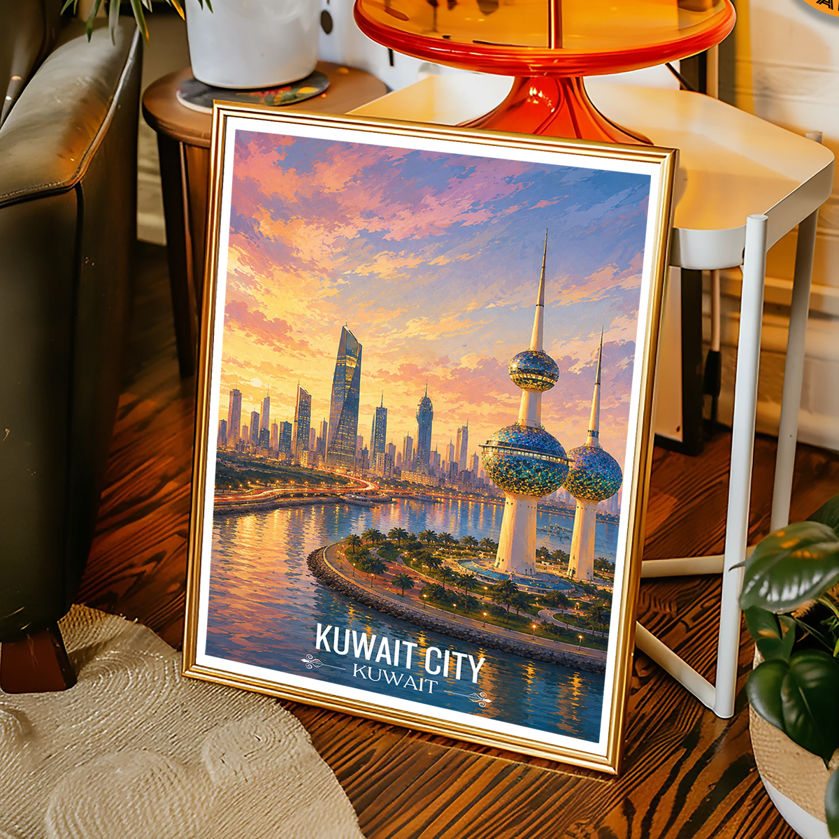 Modern Kuwaiti - Kuwait - Travel Art Wall Deco Poster Print - Art Print - Travel Art Poster
