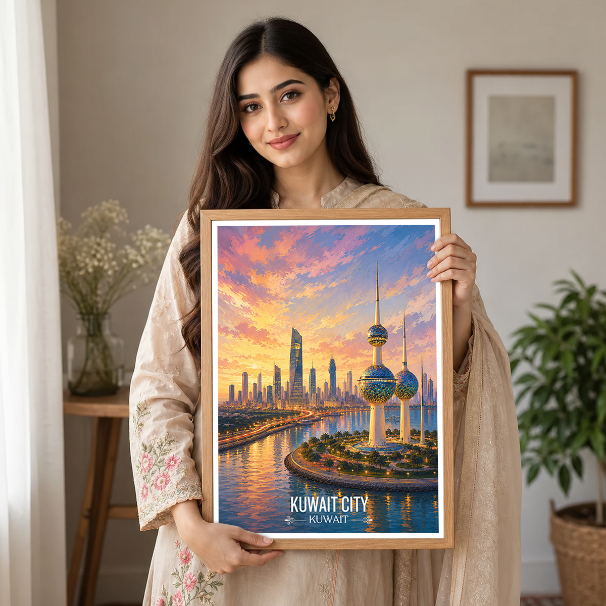 Modern Kuwaiti - Kuwait - Travel Art Wall Deco Poster Print - Art Print - Travel Art Poster