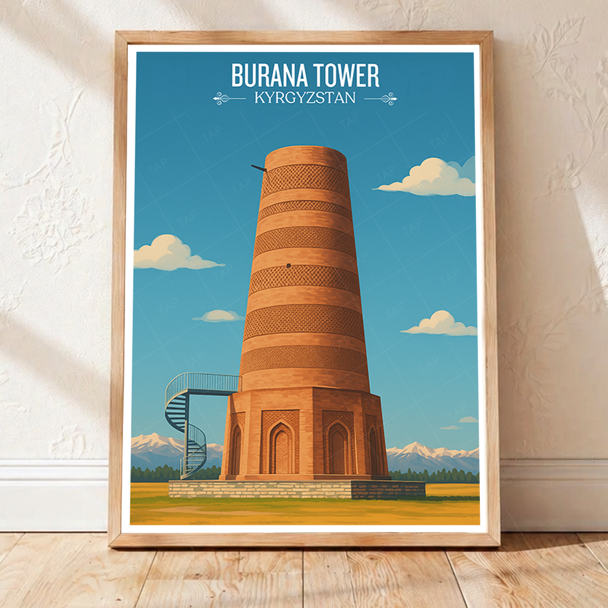 Burana Tower - Kyrgyzstan - Travel Art Wall Deco Poster Print - Art Print - Travel Art Poster