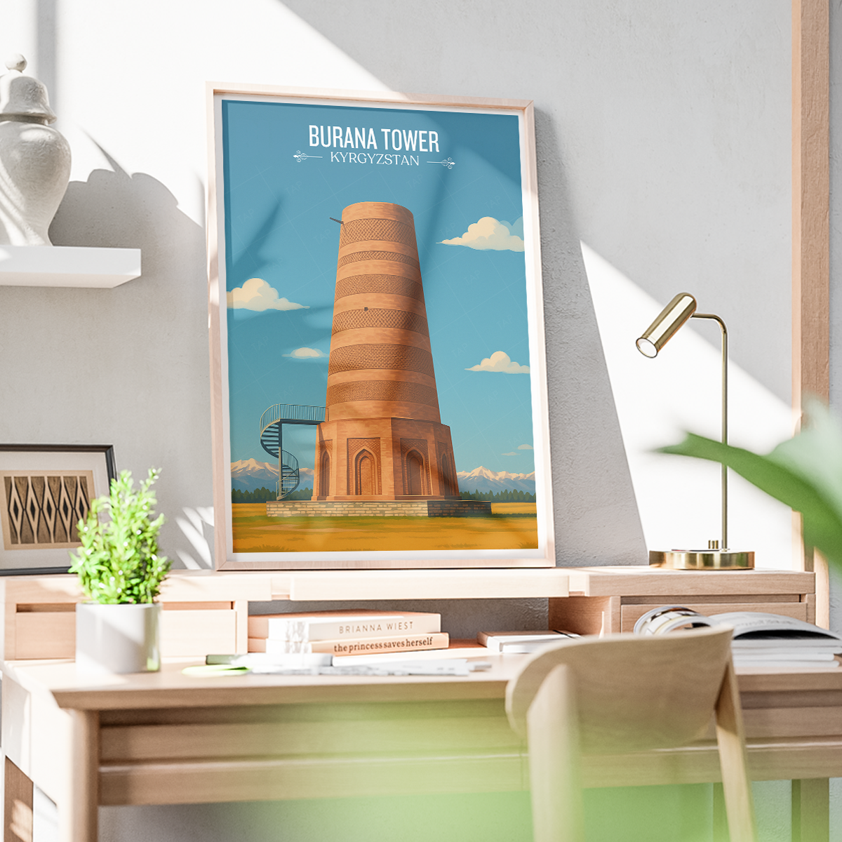 Burana Tower - Kyrgyzstan - Travel Art Wall Deco Poster Print - Art Print - Travel Art Poster