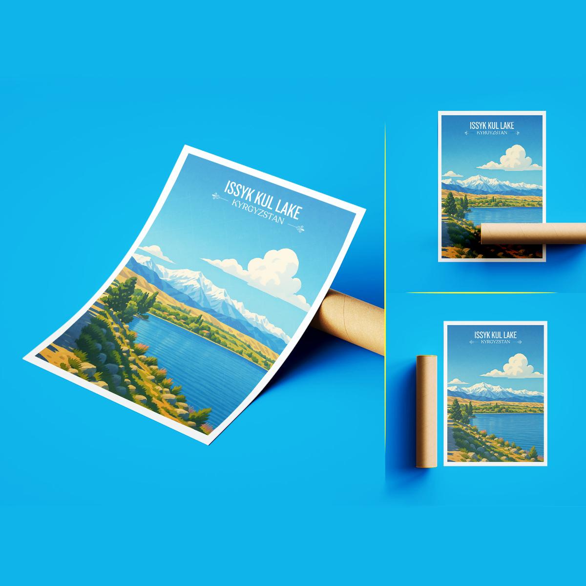 Issyk Kul Lake - Kyrgyzstan - Travel Art Wall Deco Poster Print - Art Print - Travel Art Poster