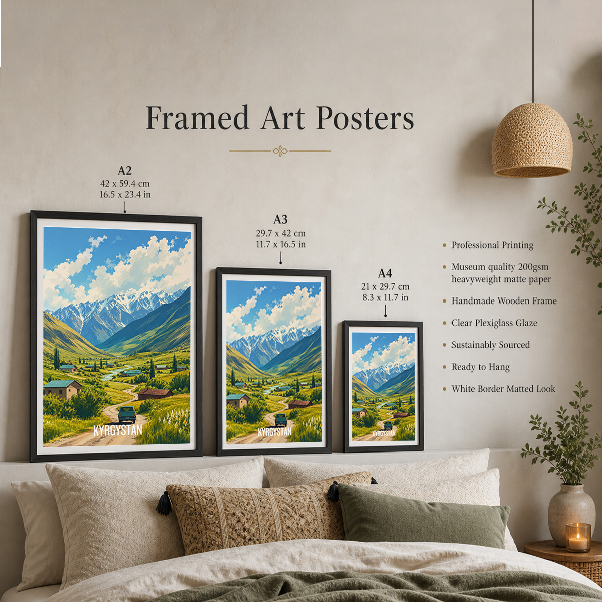 Kyrgyzstan - Travel Art Wall Deco Poster Print - Art Print - Travel Art Poster