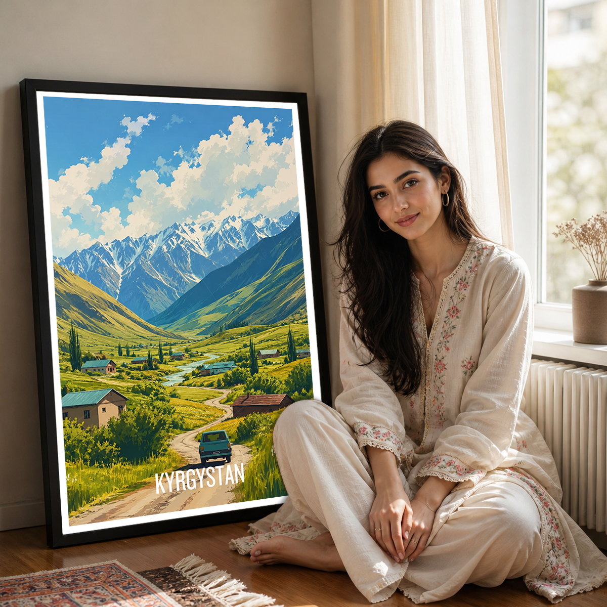 Kyrgyzstan - Travel Art Wall Deco Poster Print - Art Print - Travel Art Poster