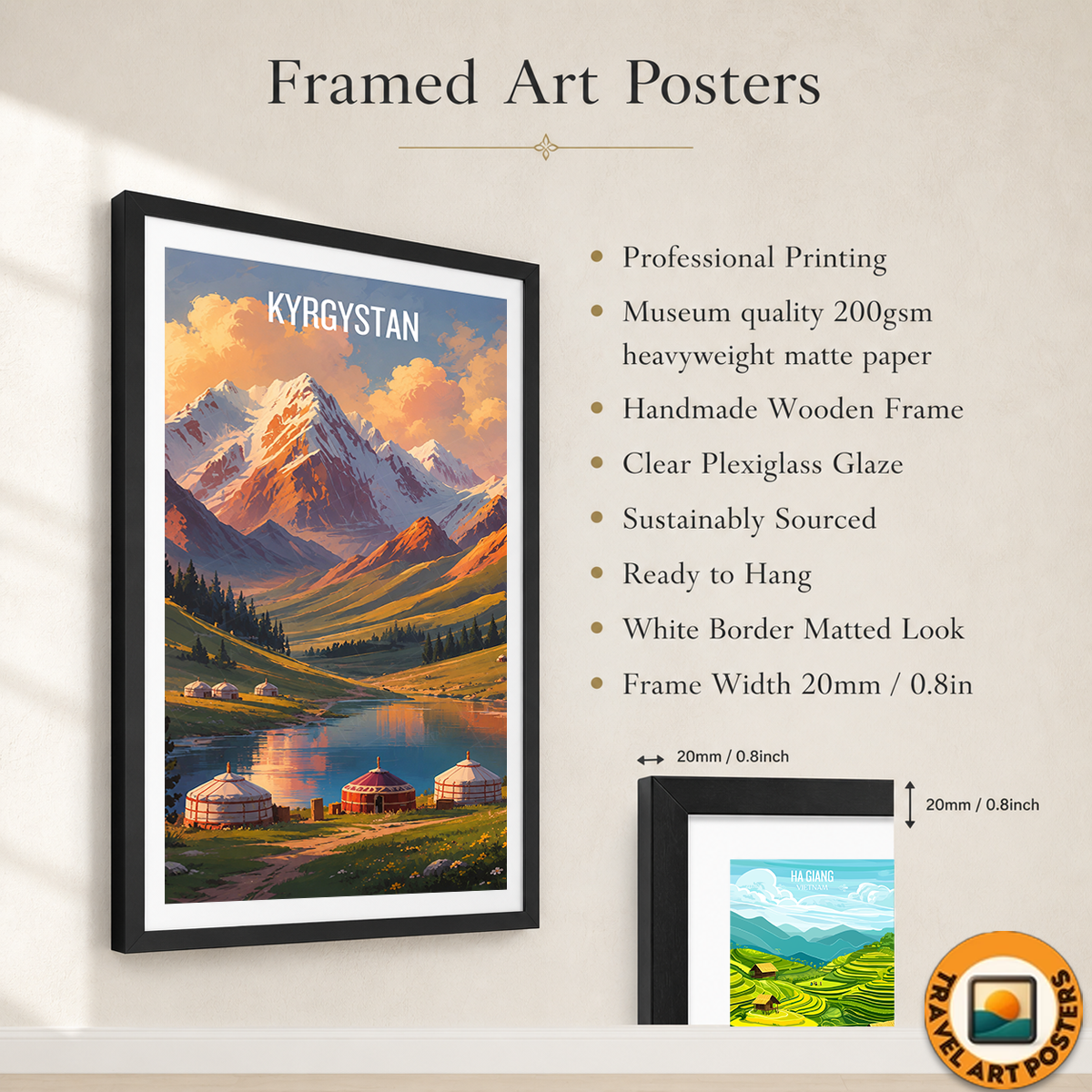 Kyrgyzstan - Travel Art Wall Poster Print - Art Print - Travel Art Poster