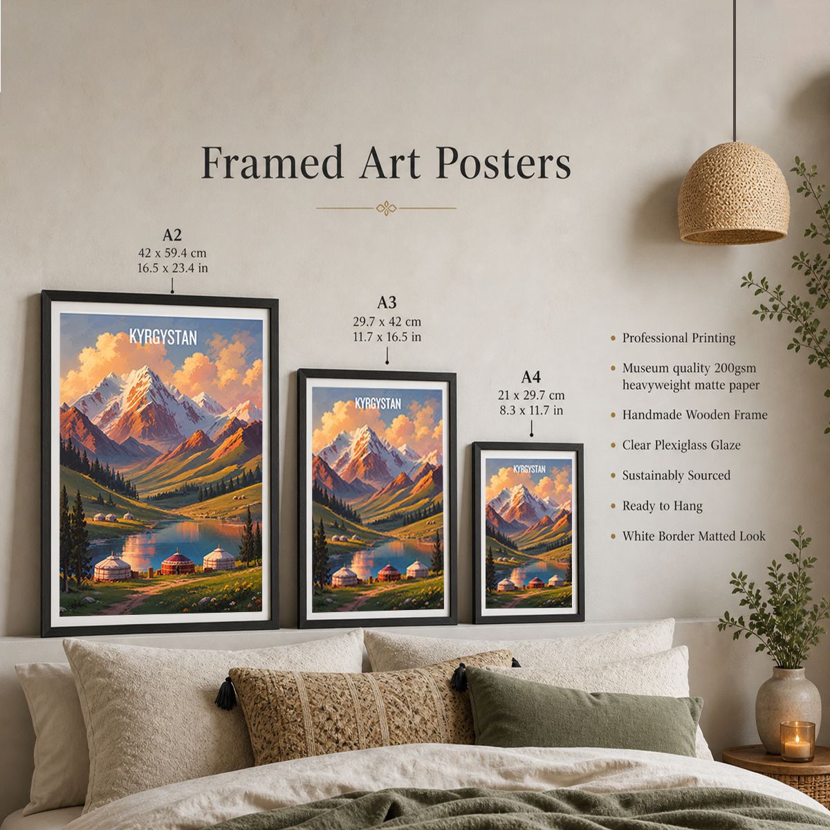Kyrgyzstan - Travel Art Wall Poster Print - Art Print - Travel Art Poster