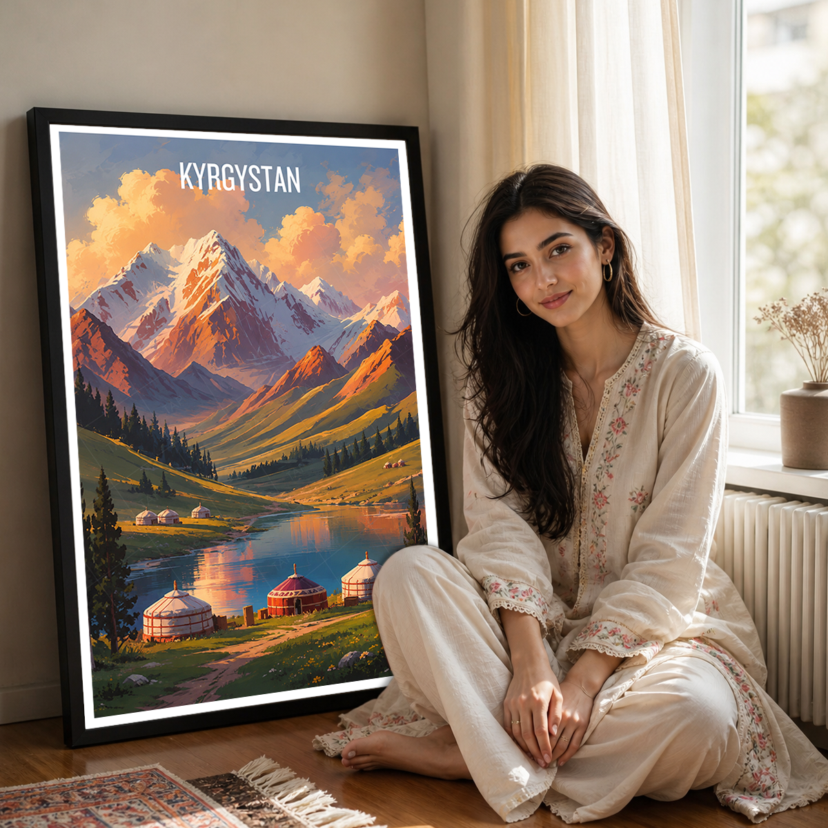 Kyrgyzstan - Travel Art Wall Poster Print - Art Print - Travel Art Poster