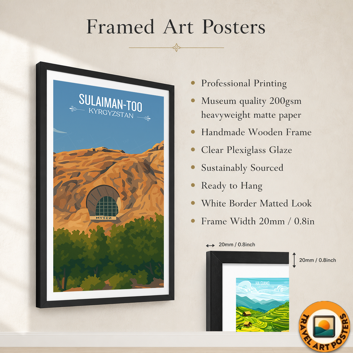 Sulaiman-Too - Kyrgyzstan - Travel Art Wall Deco Poster Print - Art Print - Travel Art Poster