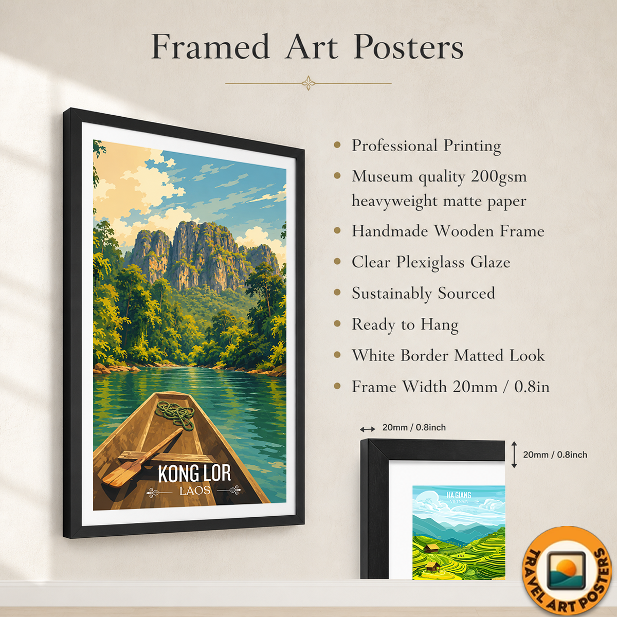 Kong Lor - Laos - Travel Art Wall Decor Poster Print - Art Print - Travel Art Poster
