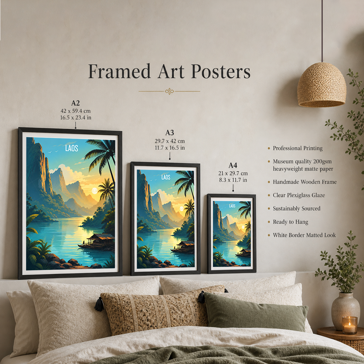 Laos - Travel Art Wall Decor Poster Print - Art Print - Travel Art Poster