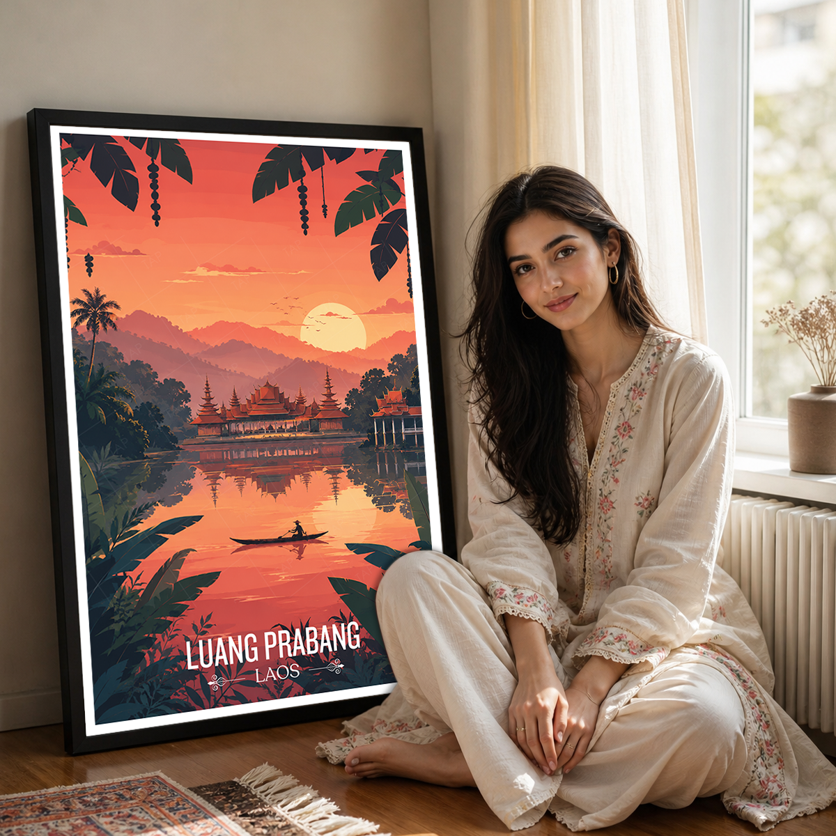 Luang Prabang - Laos - Travel Art Wall Decor Poster Print - Art Print - Travel Art Poster
