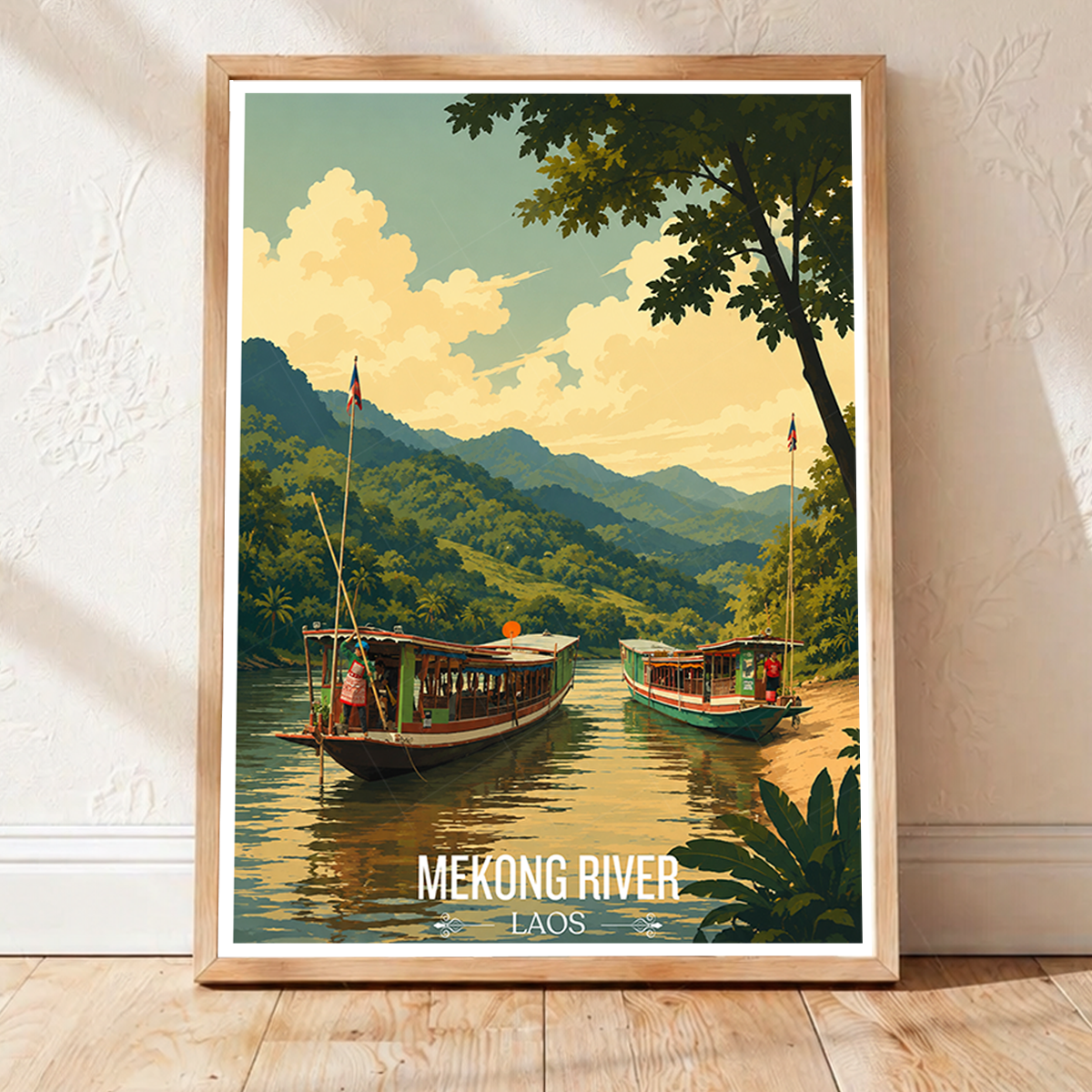 Mekong River - Laos - Travel Art Wall Decor Poster Print - Art Print - Travel Art Poster