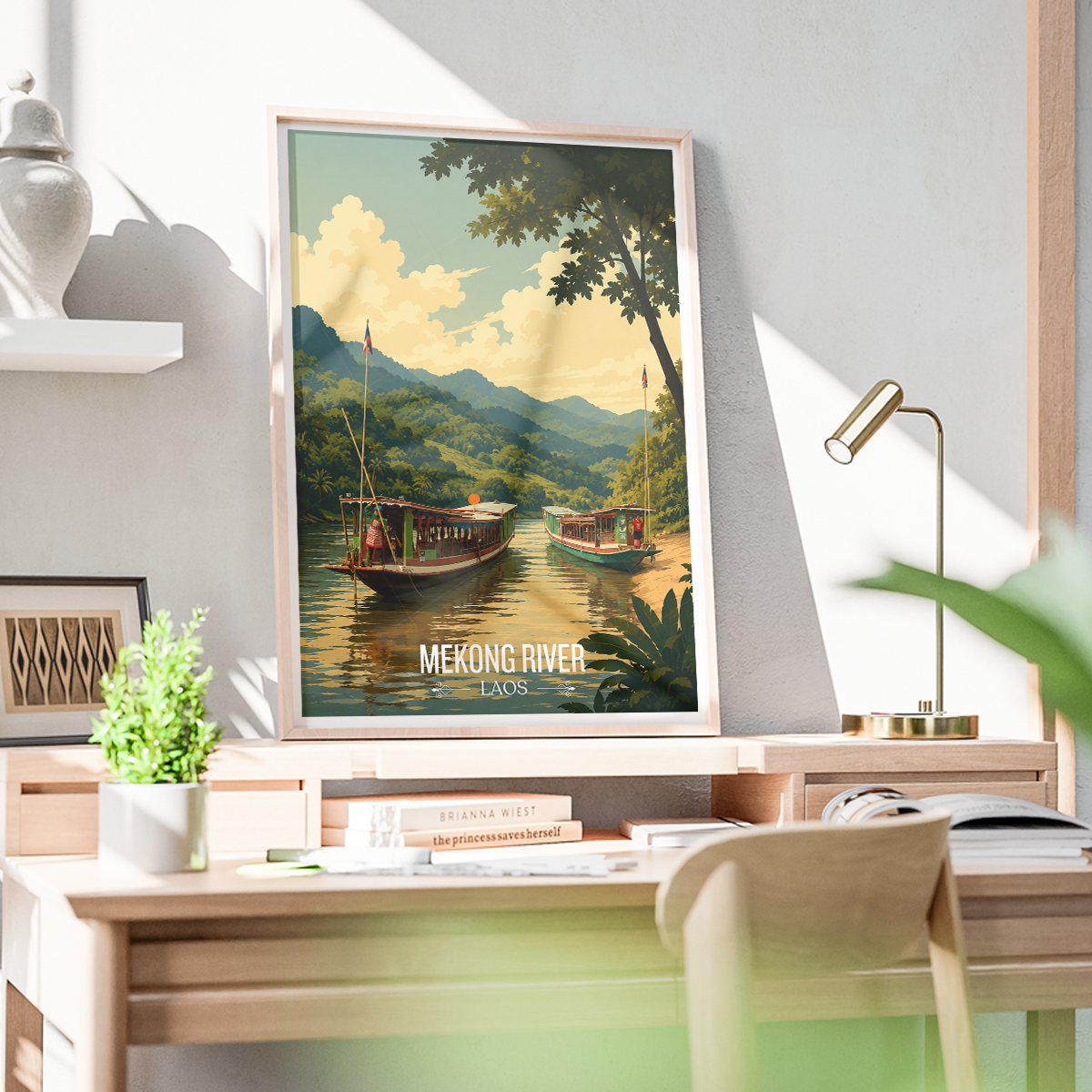 Mekong River - Laos - Travel Art Wall Decor Poster Print - Art Print - Travel Art Poster