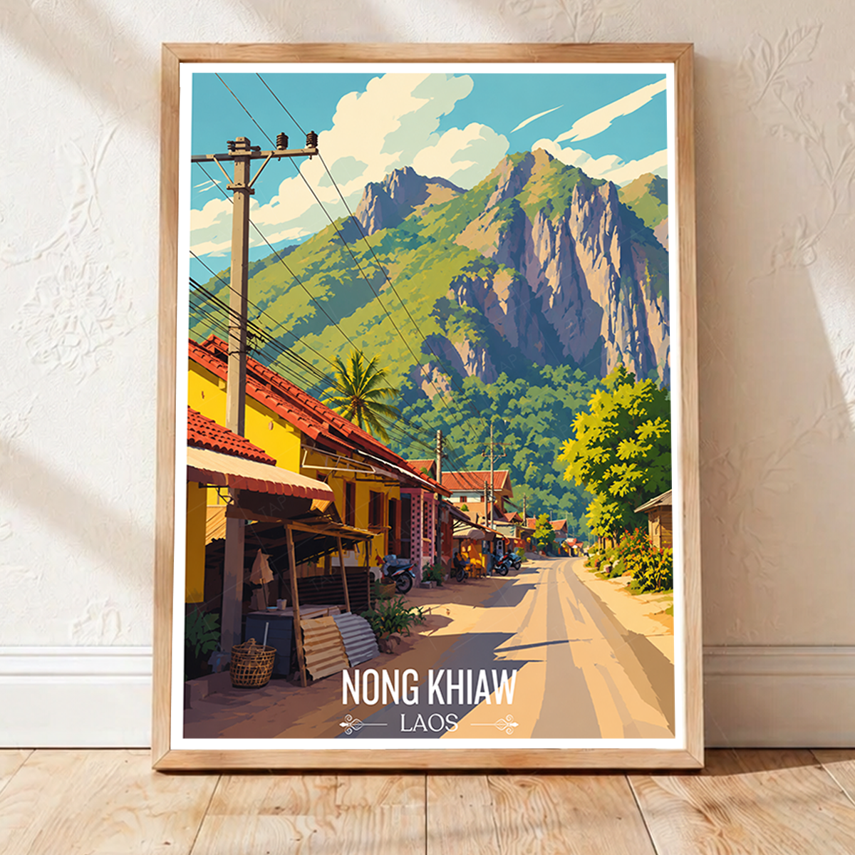 Nong Khiaw - Laos - Travel Art Wall Decor Poster Print - Art Print - Travel Art Poster