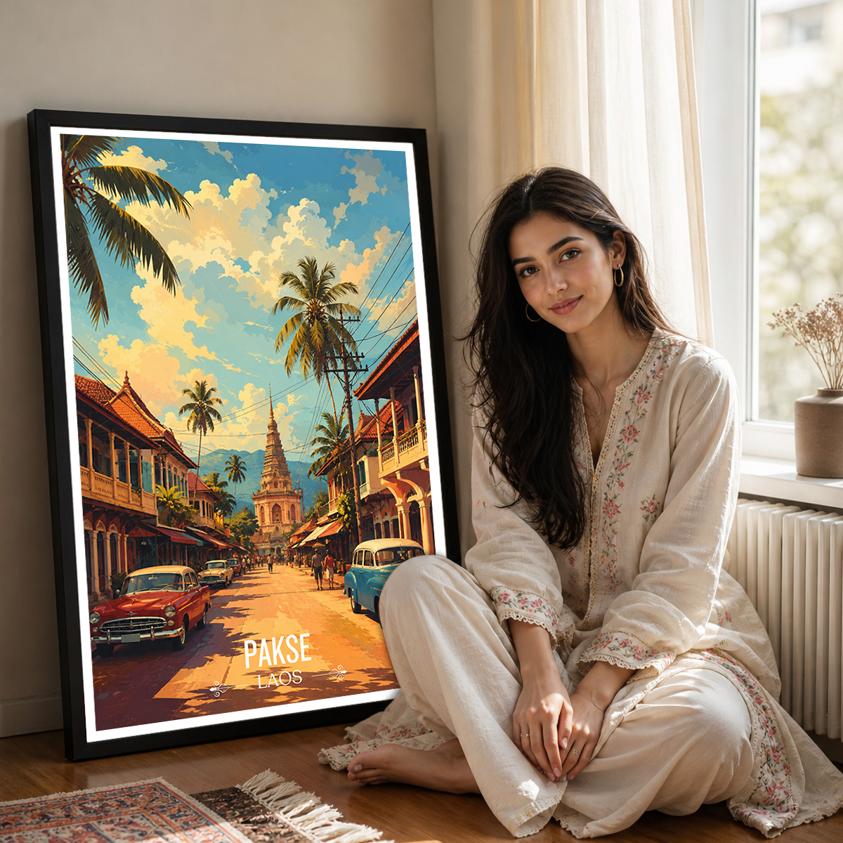 Pakse - Laos - Travel Art Wall Decor Poster Print - Art Print - Travel Art Poster