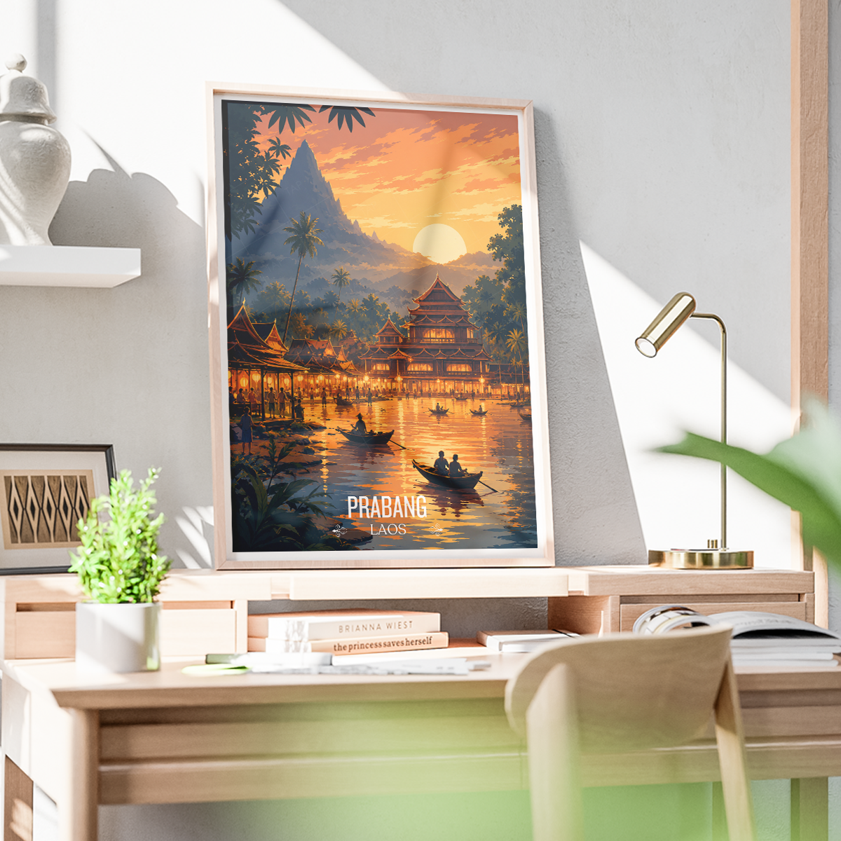 Prabang - Laos - Travel Art Wall Decor Poster Print - Art Print - Travel Art Poster