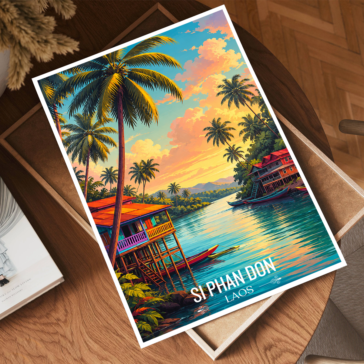 Si Phan Don - Laos - Travel Art Wall Decor Poster Print - Art Print - Travel Art Poster