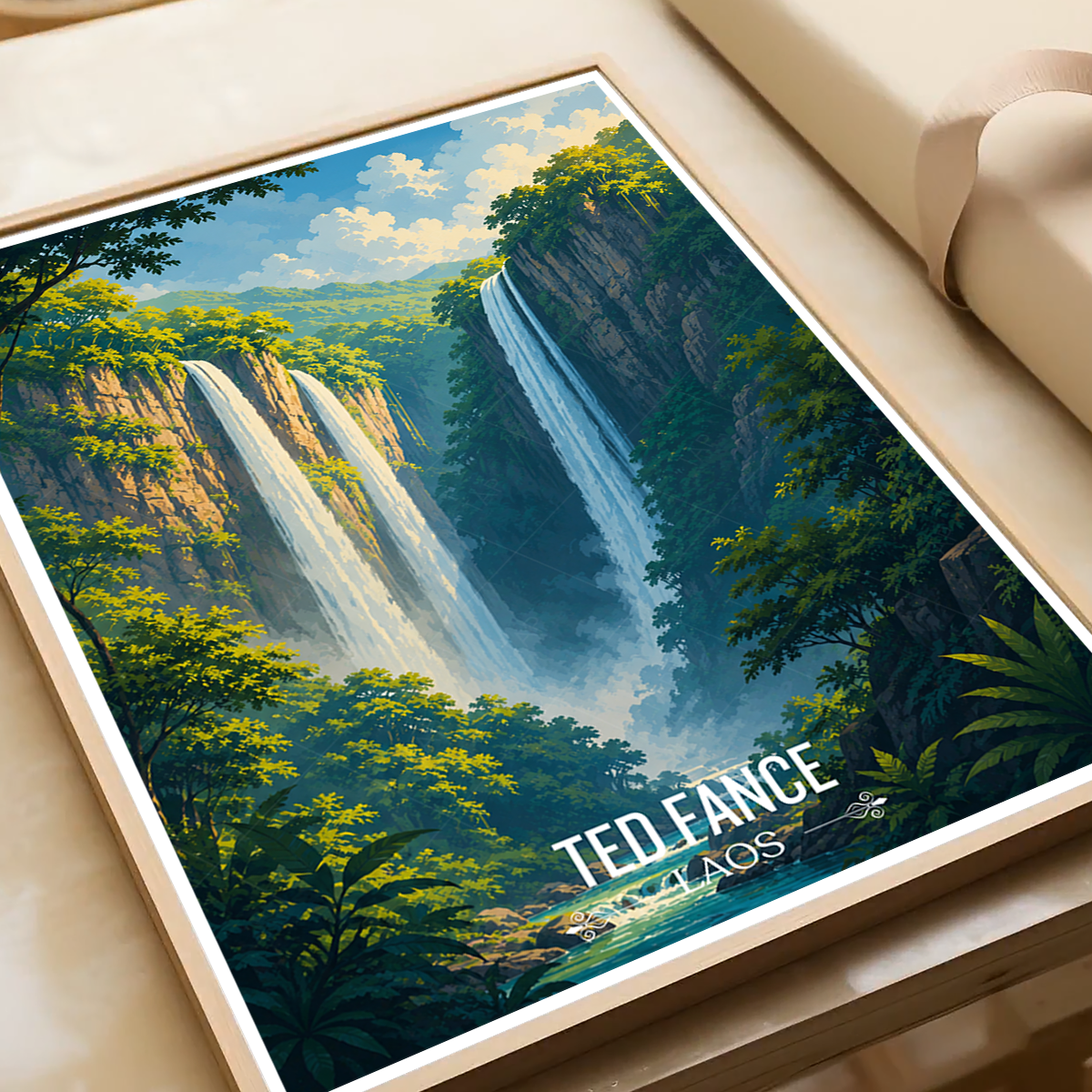 Ted Fane - Laos - Travel Art Wall Decor Poster Print - Art Print - Travel Art Poster
