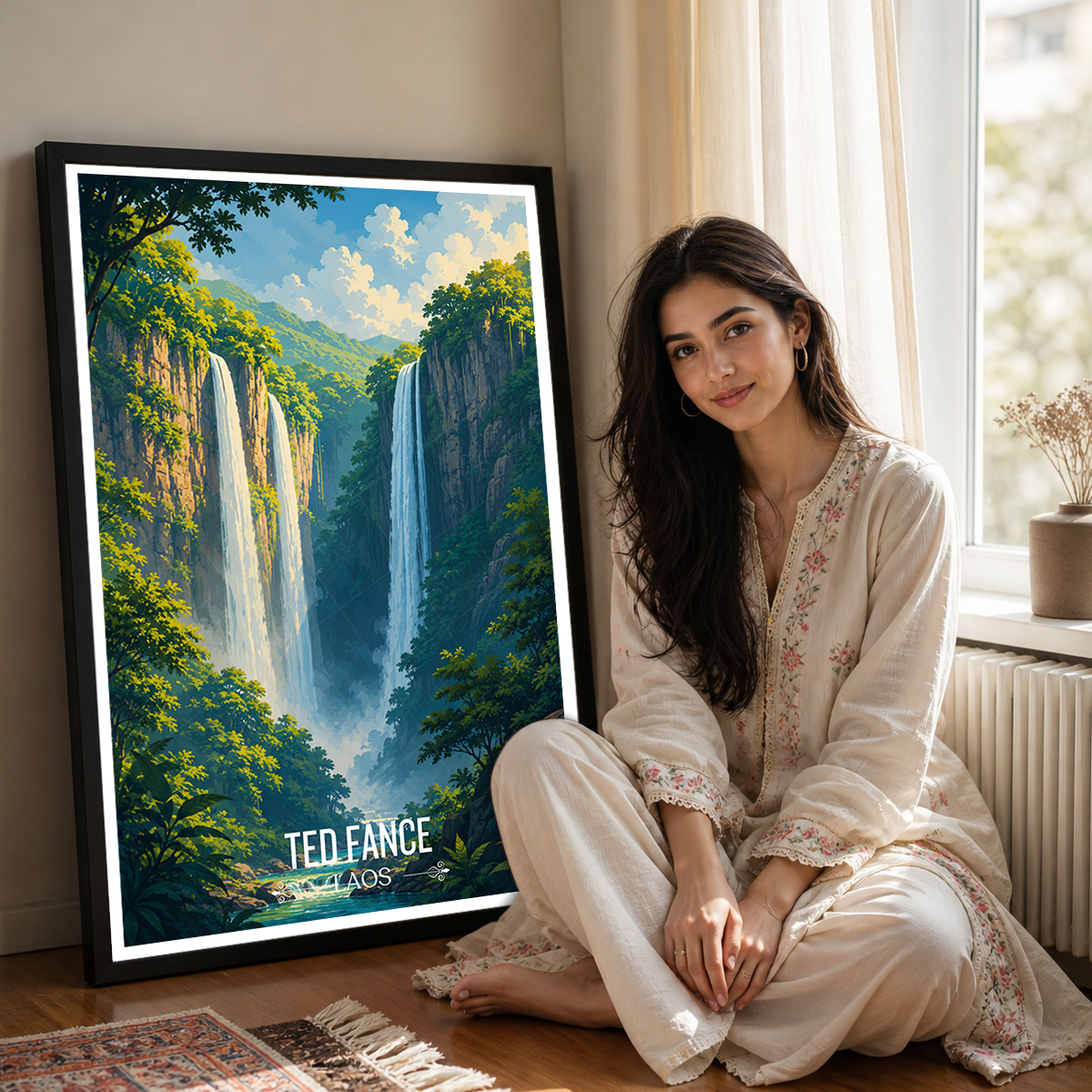 Ted Fane - Laos - Travel Art Wall Decor Poster Print - Art Print - Travel Art Poster