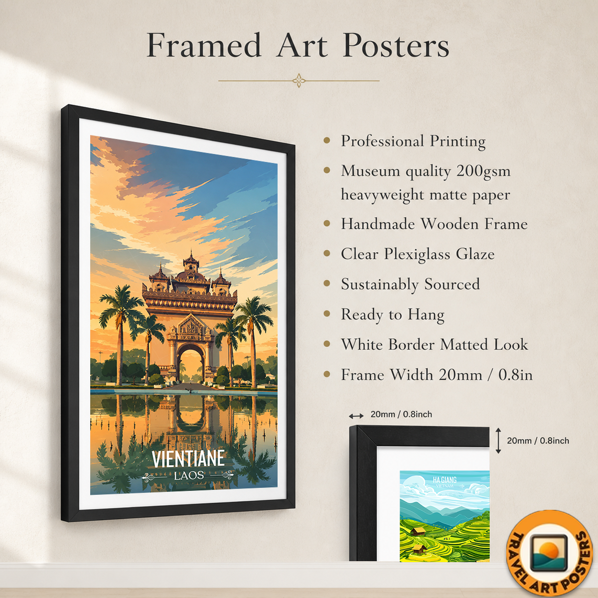 Vientiane - Laos - Travel Art Wall Decor Poster Print - Art Print - Travel Art Poster
