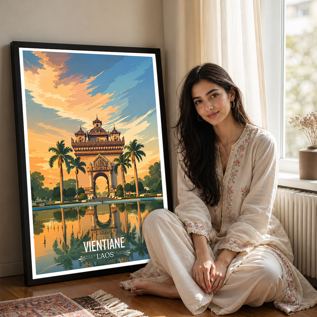Vientiane - Laos - Travel Art Wall Decor Poster Print - Art Print - Travel Art Poster