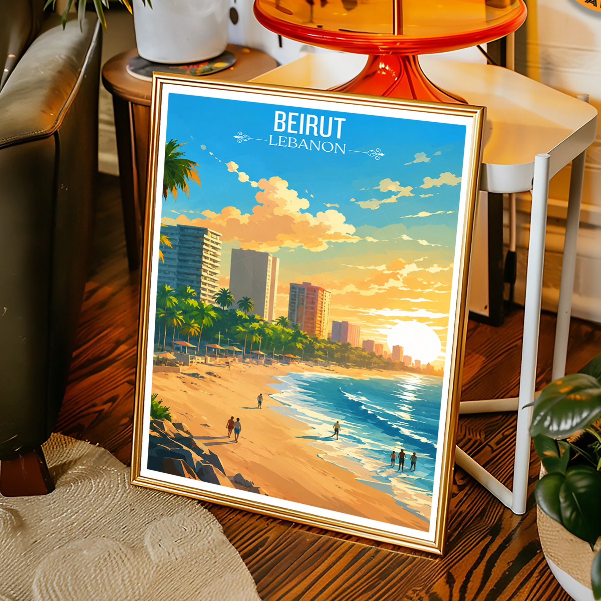 Beirut City - Lebanon - Travel Art Wall Deco Poster Print - Art Print - Travel Art Poster