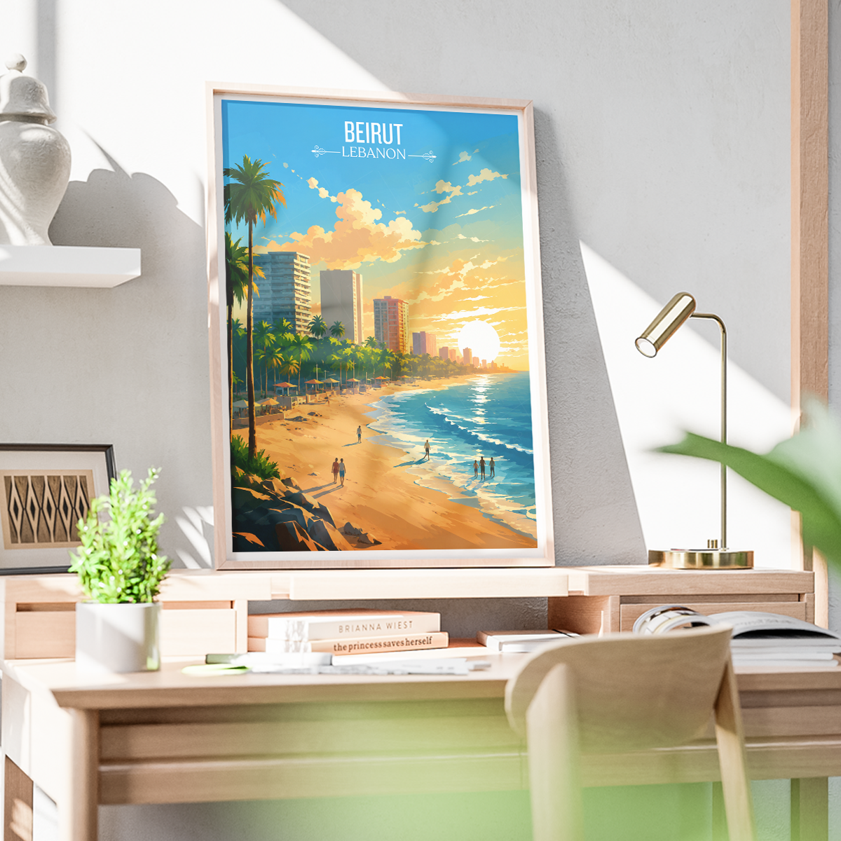 Beirut City - Lebanon - Travel Art Wall Deco Poster Print - Art Print - Travel Art Poster