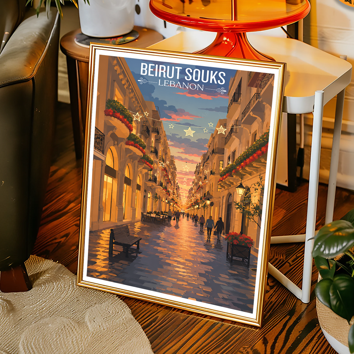 Beirut Souks - Lebanon - Travel Art Wall Deco Poster Print - Art Print - Travel Art Poster