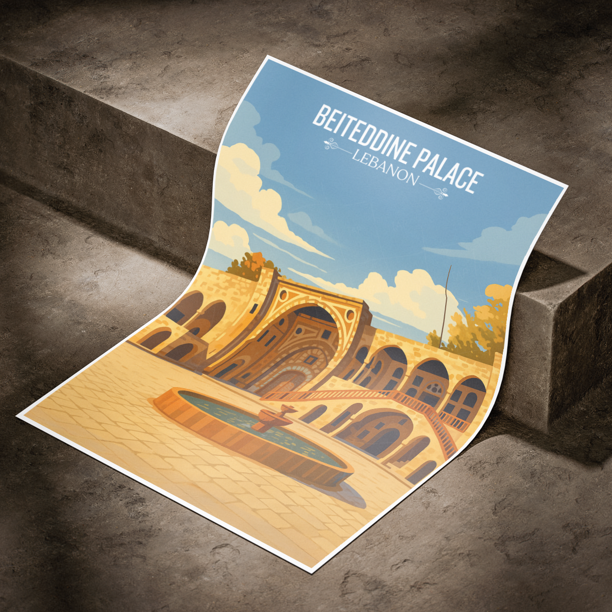 Beiteddine Palace - Lebanon - Travel Art Wall Deco Poster Print - Art Print - Travel Art Poster