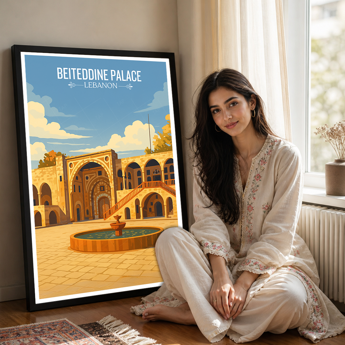 Beiteddine Palace - Lebanon - Travel Art Wall Deco Poster Print - Art Print - Travel Art Poster