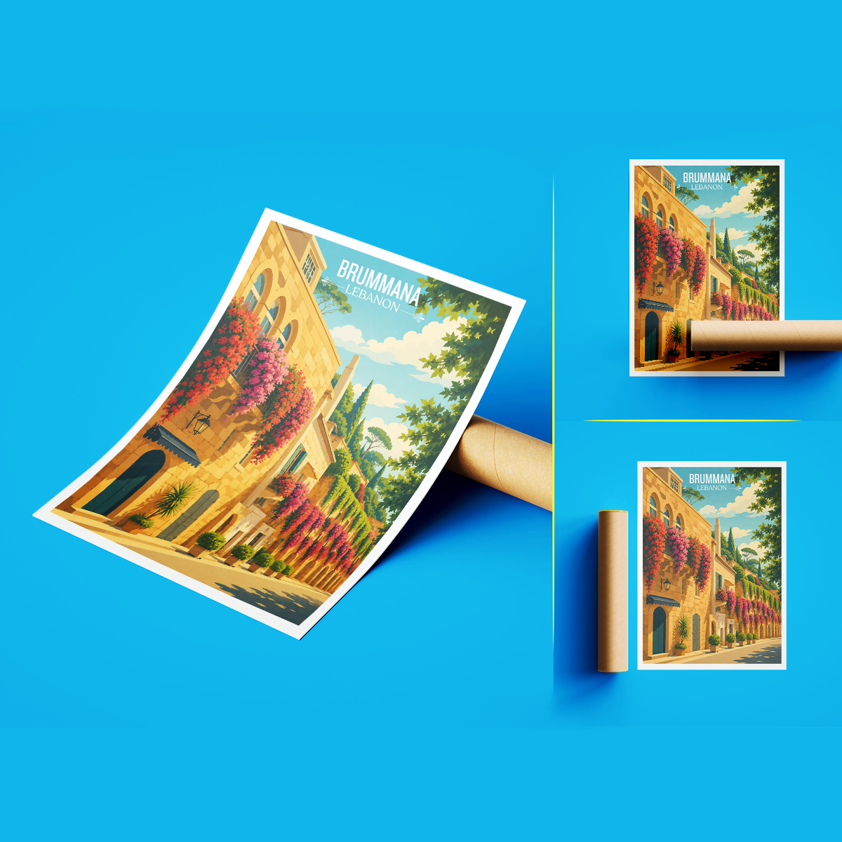 Brummana - Lebanon - Travel Art Wall Deco Poster Print - Art Print - Travel Art Poster