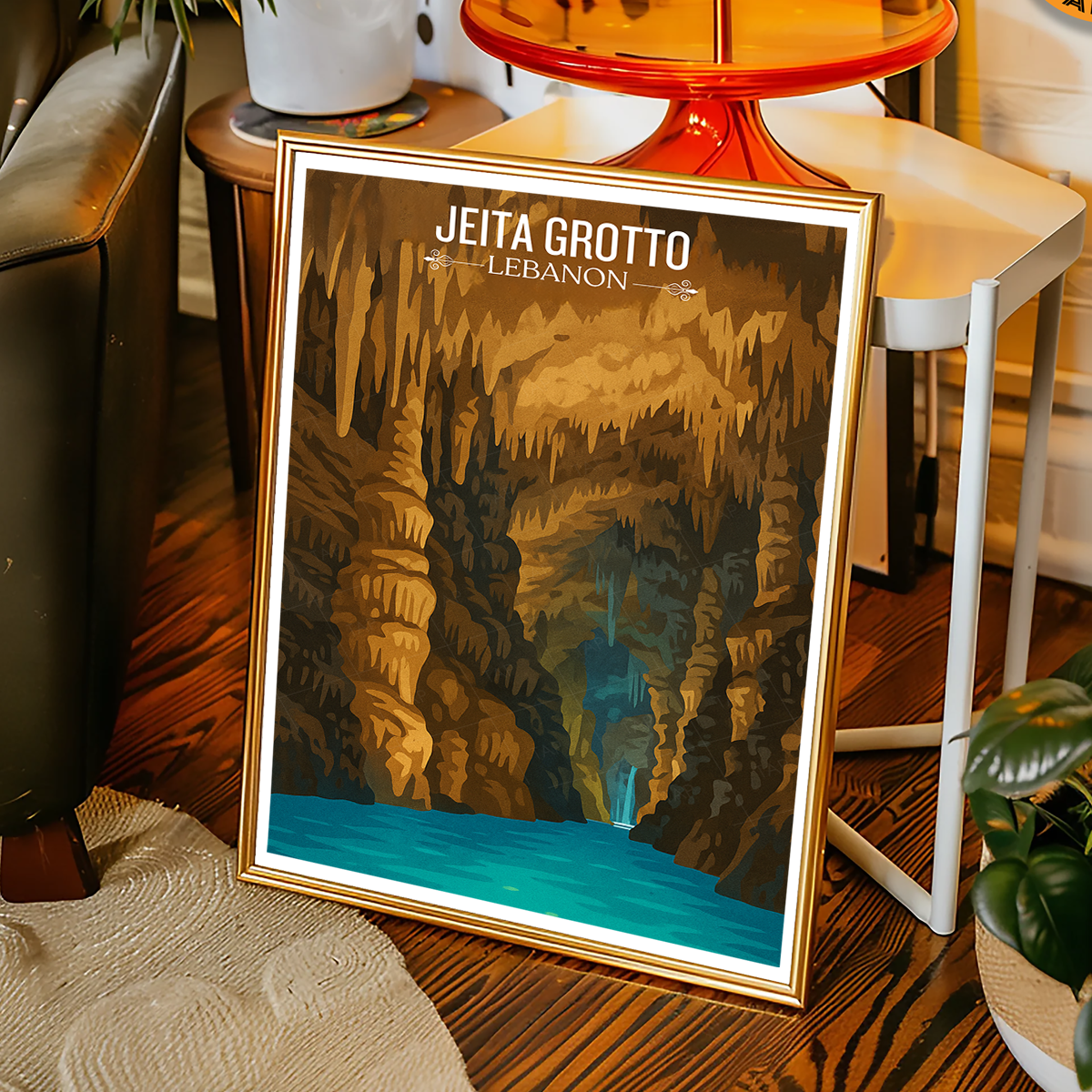 Jeita Grotto - Lebanon - Travel Art Wall Deco Poster Print - Art Print - Travel Art Poster