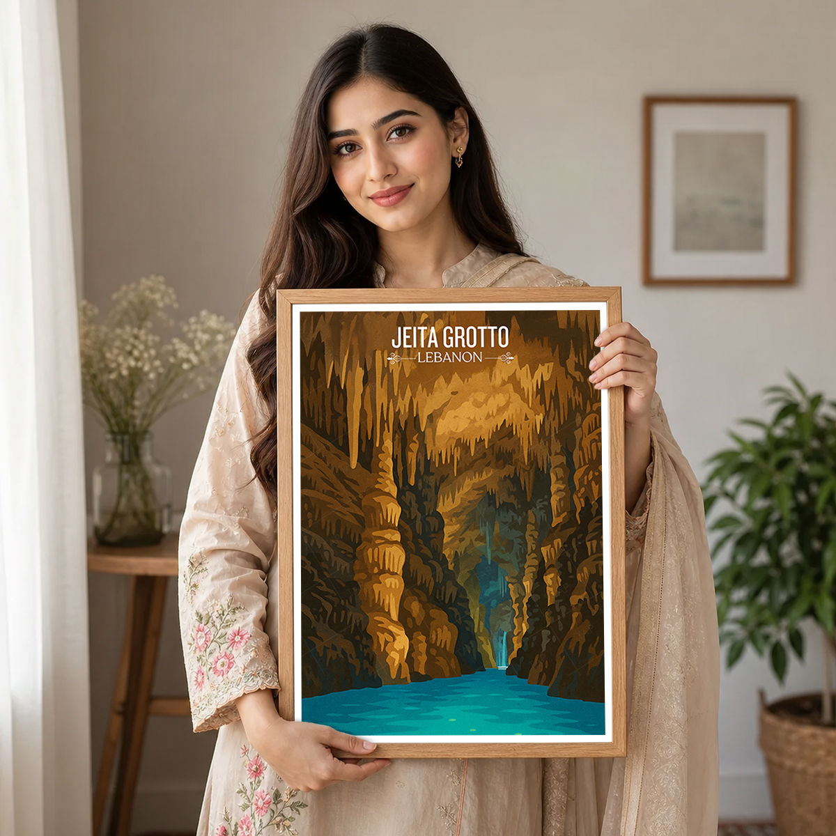 Jeita Grotto - Lebanon - Travel Art Wall Deco Poster Print - Art Print - Travel Art Poster