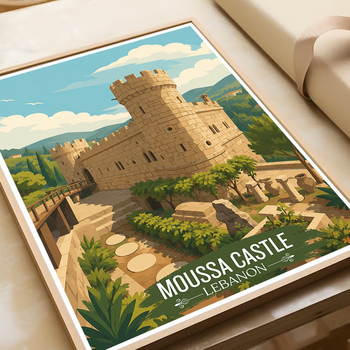 Moussa Castle - Lebanon - Travel Art Wall Deco Poster Print - Art Print - Travel Art Poster