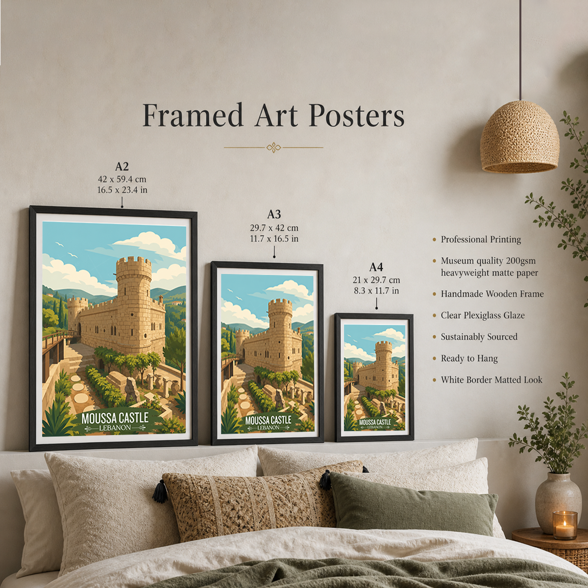 Moussa Castle - Lebanon - Travel Art Wall Deco Poster Print - Art Print - Travel Art Poster