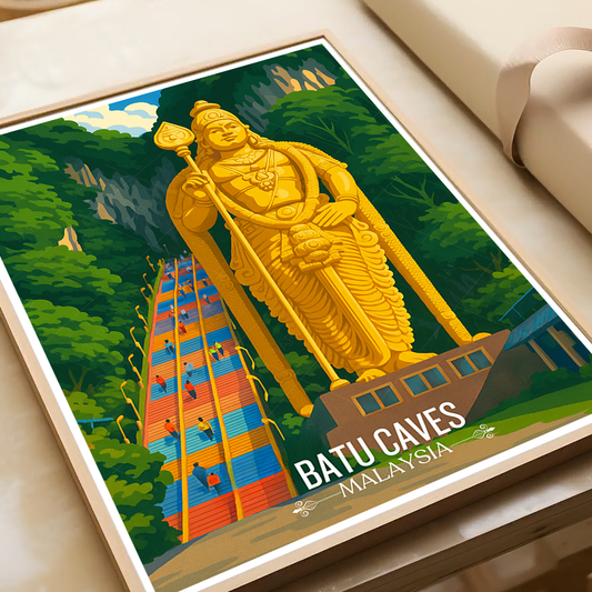 Batu Caves - Malaysia - Vintage Travel Wall Art Poster Print - Art Print - Travel Art Poster