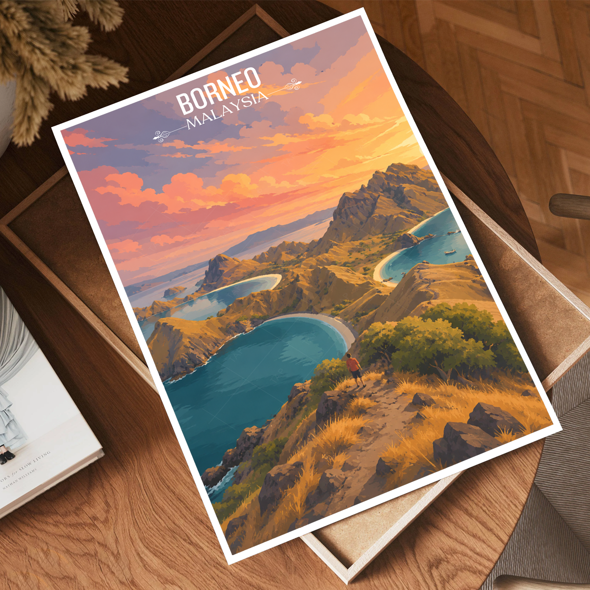 Borneo - Malaysia - Vintage Travel Wall Art Poster Print