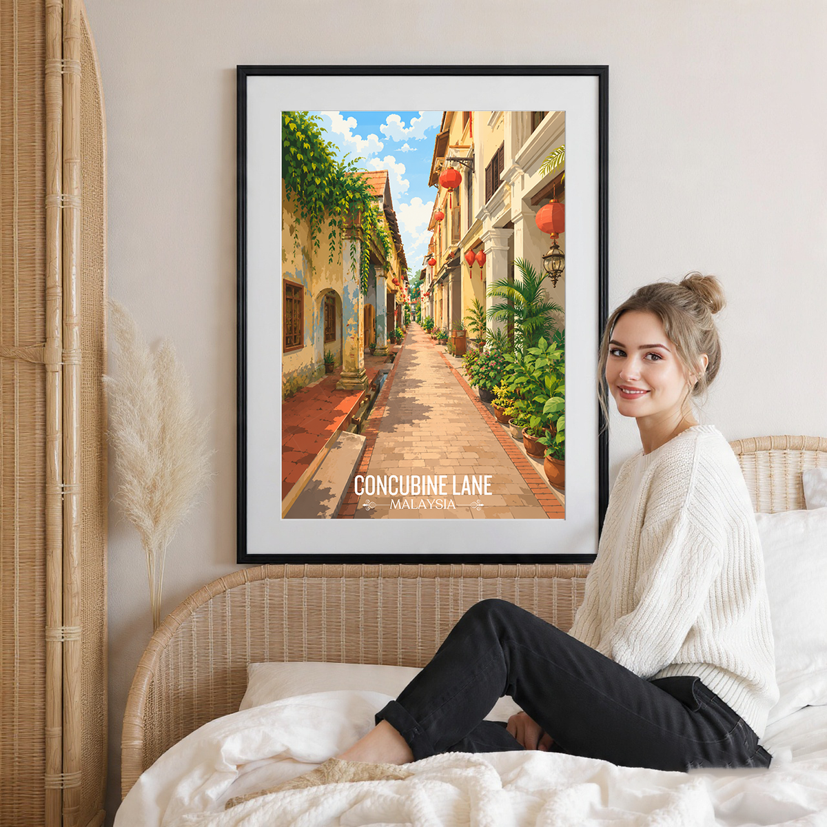 Concubine Lane - Malaysia - Vintage Travel Wall Art Poster Print